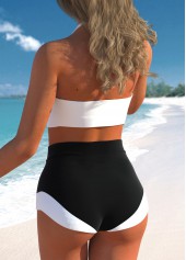 Black High Waisted Retro Contrast Bikini Set