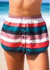 Striped Multi Color High Waisted Beach Skirt
