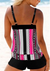 Double Straps Hot Pink Polka Dot Tankini Top-No Bottom