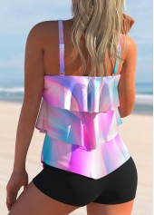 Ombre Layered Hem Multi Color Tankini Top-No Bottom