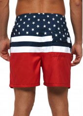American Flag Print Pockets Swim Trunks for Men