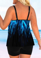 Plus Size Ombre Double Straps Black Tankini Top-No Bottom