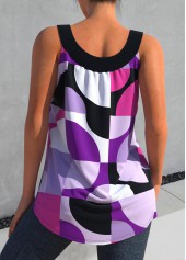 Printed Multi Color Round Neck Tank Top