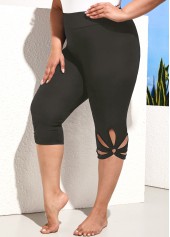 Dark Grey Petal Shape Hollow Plus Size Shorts