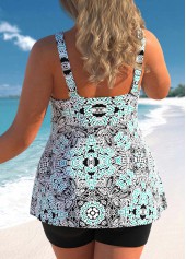 Multi Color Tribal Print Plus Size Swimdress Top-No Bottom