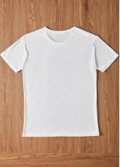 White Sunflower and Letter Print T Shirt