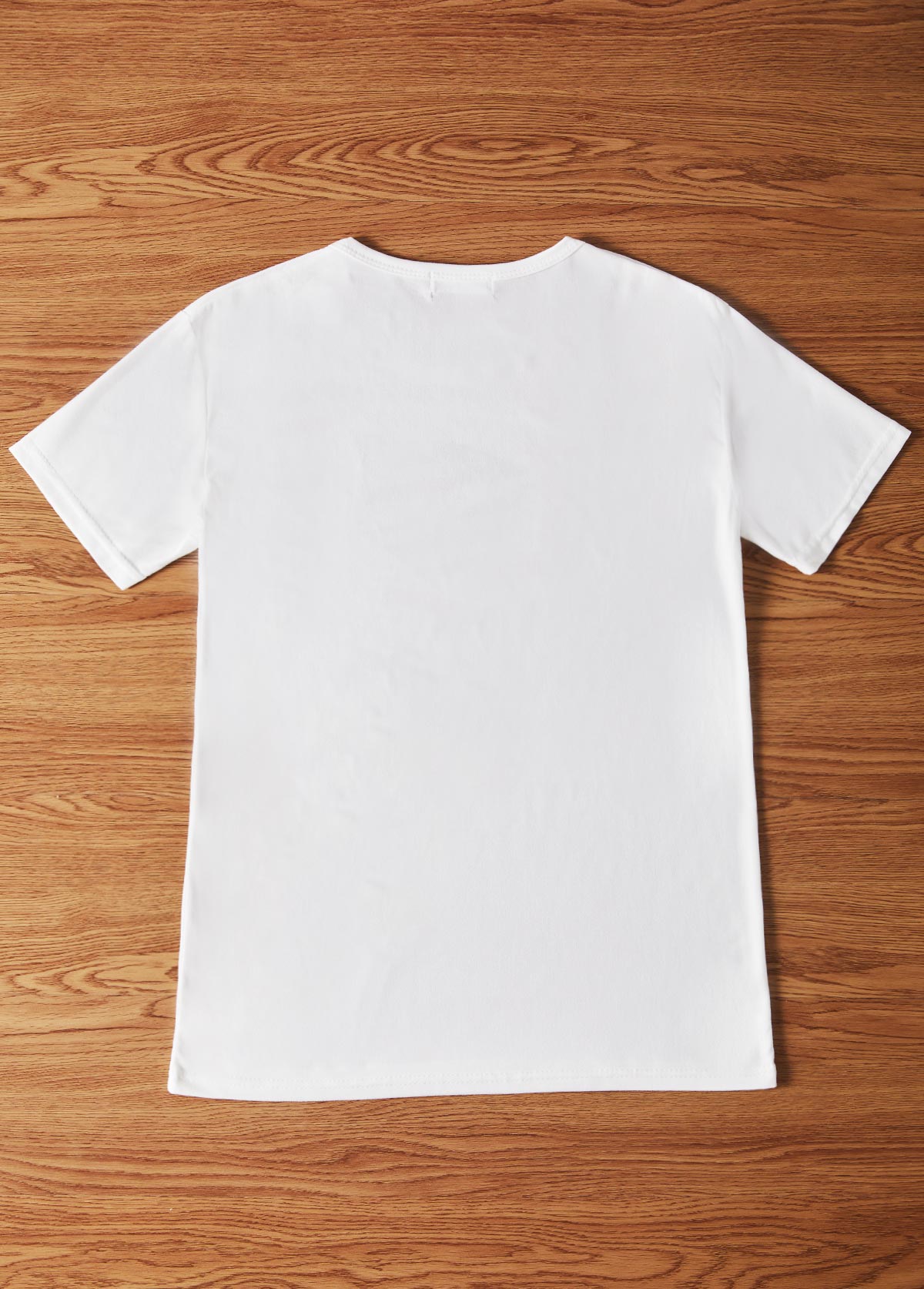 White American Flag Print Round Neck T Shirt