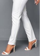 White V Neck Sleeveless Peplum Jumpsuit