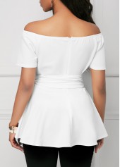 Tie Side Off the Shoulder White Blouse