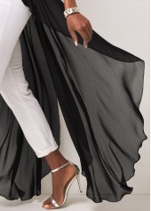 Halter High Low Hem Black Blouse