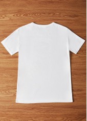White American Flag Print Round Neck T Shirt