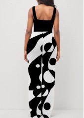 Color Block Cross Strap Polka Dot Jumpsuit