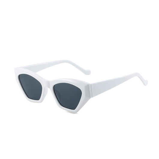 Cat Eye Frame PC White Sunglasses