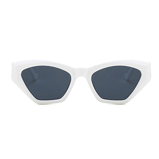 Cat Eye Frame PC White Sunglasses