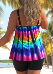 Rainbow Color Plus Size Tankini Set