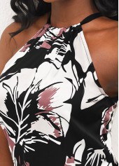 Hanky Hem Floral Print Bib Neck Tank Top