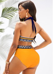 Halter Tribal Print High Waisted Ginger Bikini Set