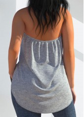 Grey Cross Halter Sleeveless Tank Top