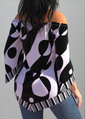 Polka Dot Light Purple Cross Strap Striped T Shirt