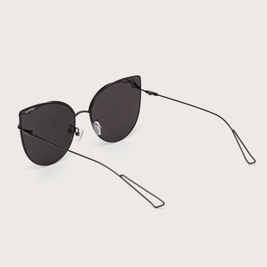 Cutout Detail Black Metal Frame Sunglasses for Women