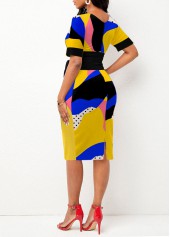 Tie Front Graffiti Print Multi Color Dress