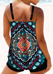 Tribal Print Bowknot Multi Color Tankini Top-No Bottom