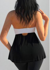 Black Cross Halter Tie Side Tank Top