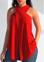 Halter Red Cross Front Tank Top