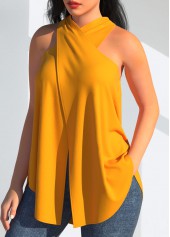Halter Cross Front Ginger Tank Top