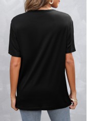 Hot Drilling Short Sleeve Black T Shirt