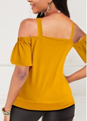 Cutout Front Cold Shoulder Ginger T Shirt