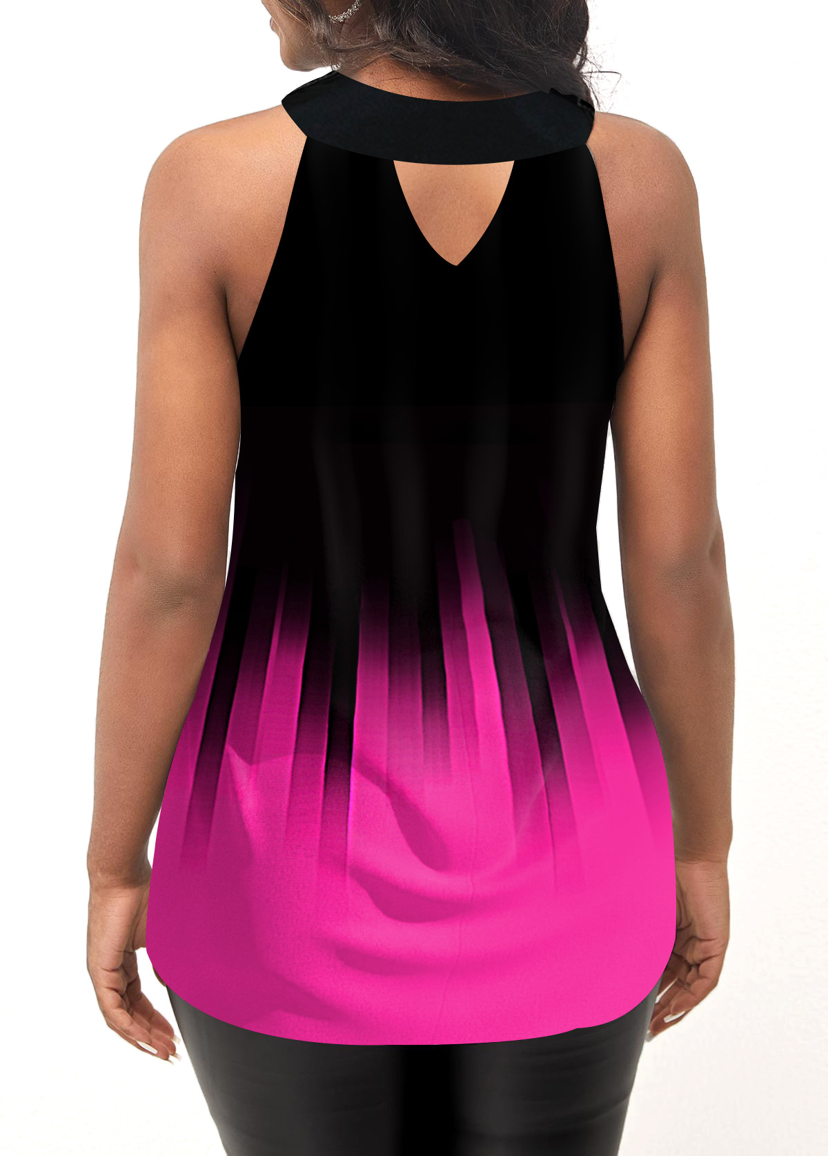 Ombre Rose Pink Cross Front Tank Top