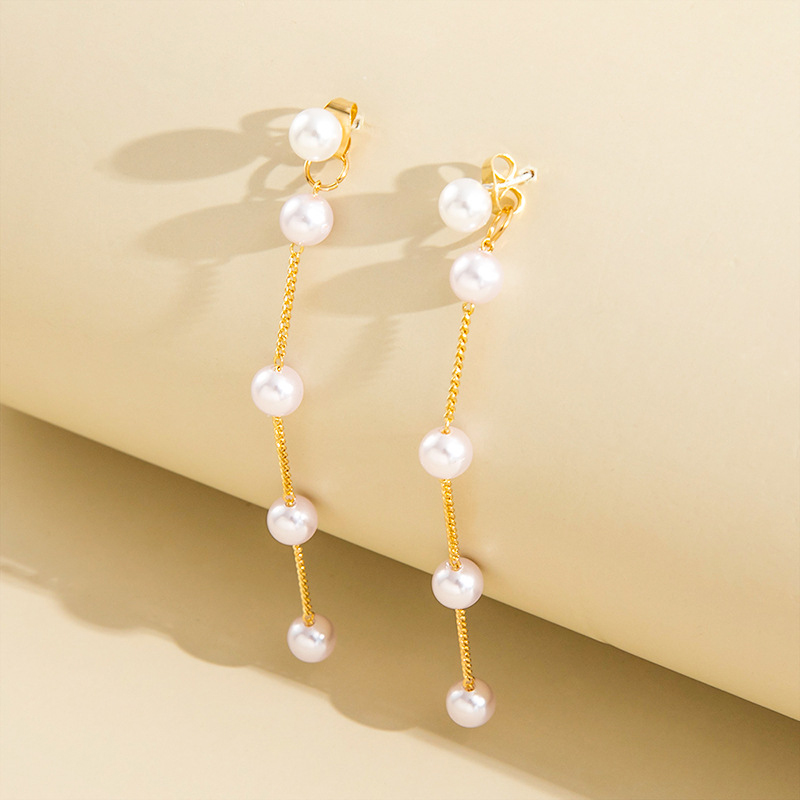 White Pearl Detail Earrings for Women