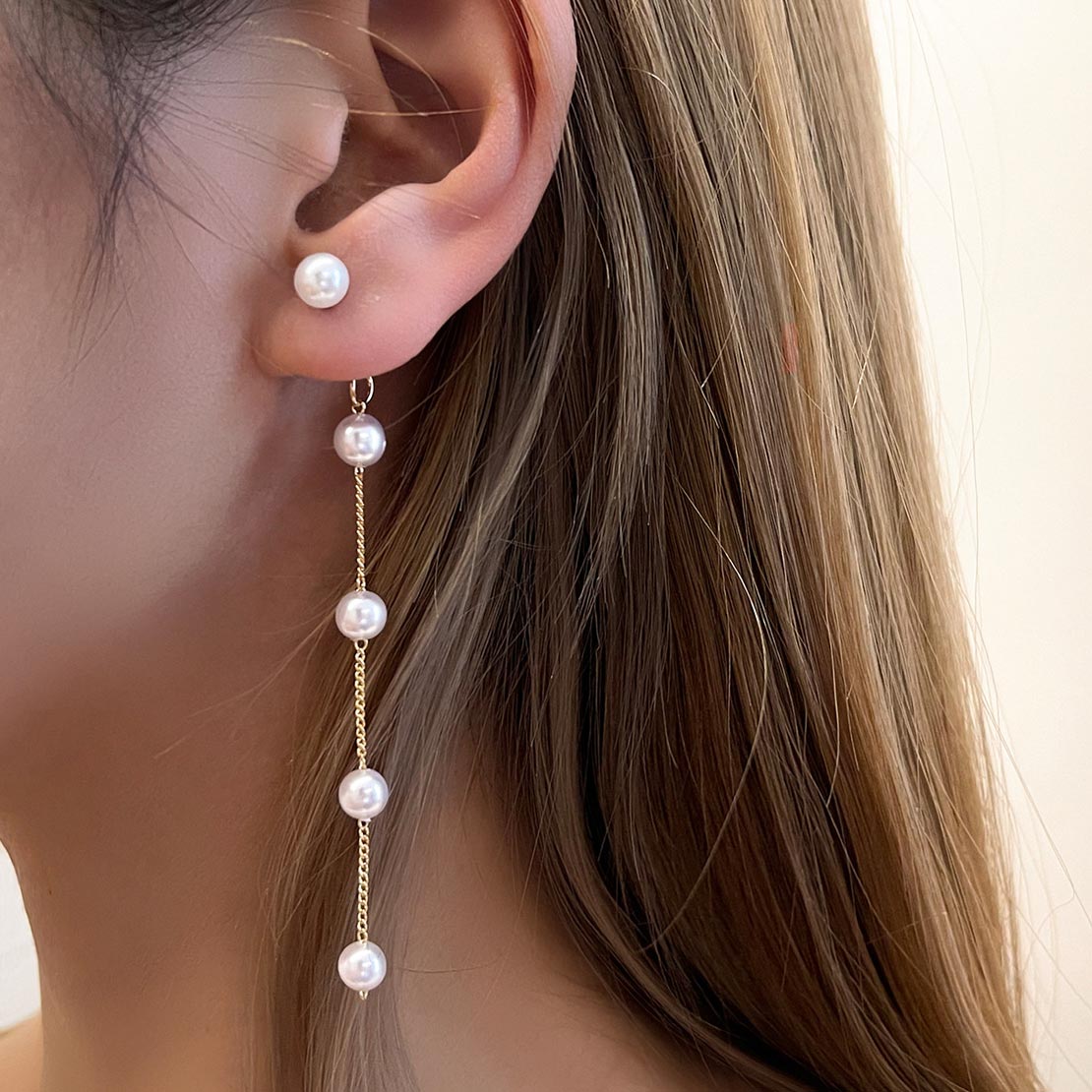 White Pearl Detail Earrings for Women