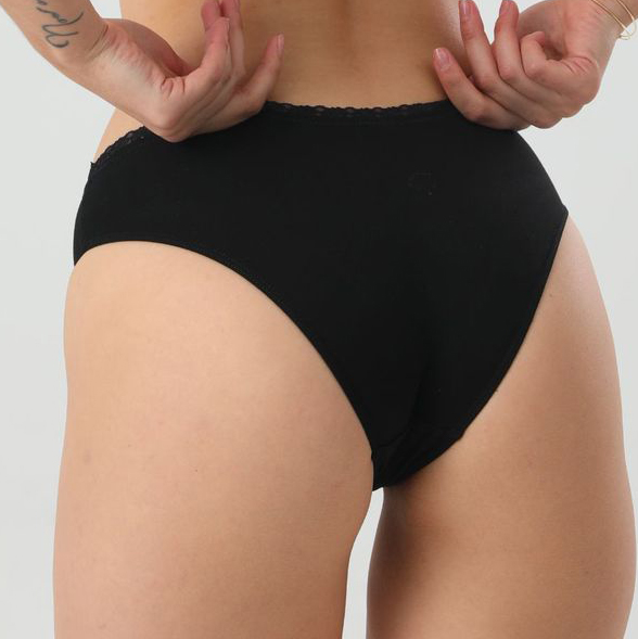 Low Waisted Skinny Black Panty for Women