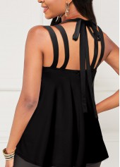 Fold Black Cross Strap Tank Top