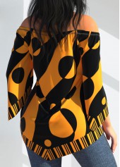 Polka Dot Orange Cross Strap Striped T Shirt