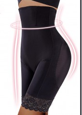 Lace Stitching Black High Waisted Shapewear