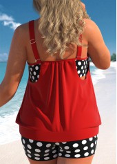 Polka Dot Red Plus Size Tankini Set