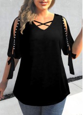 Black Pearl Design Cold Shoulder T Shirt