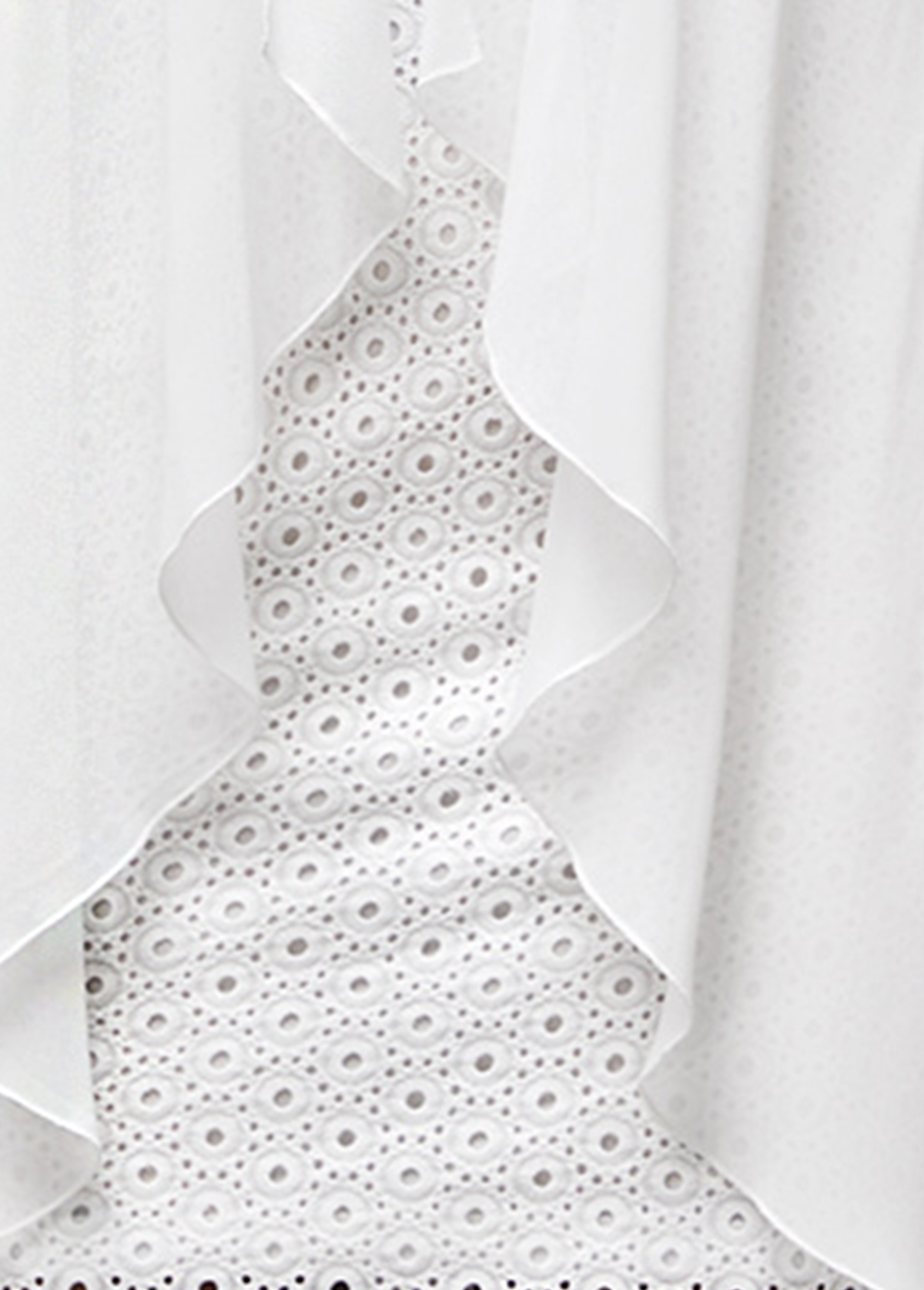 White Hollow Embroidered Round Neck Sleeveless Dress
