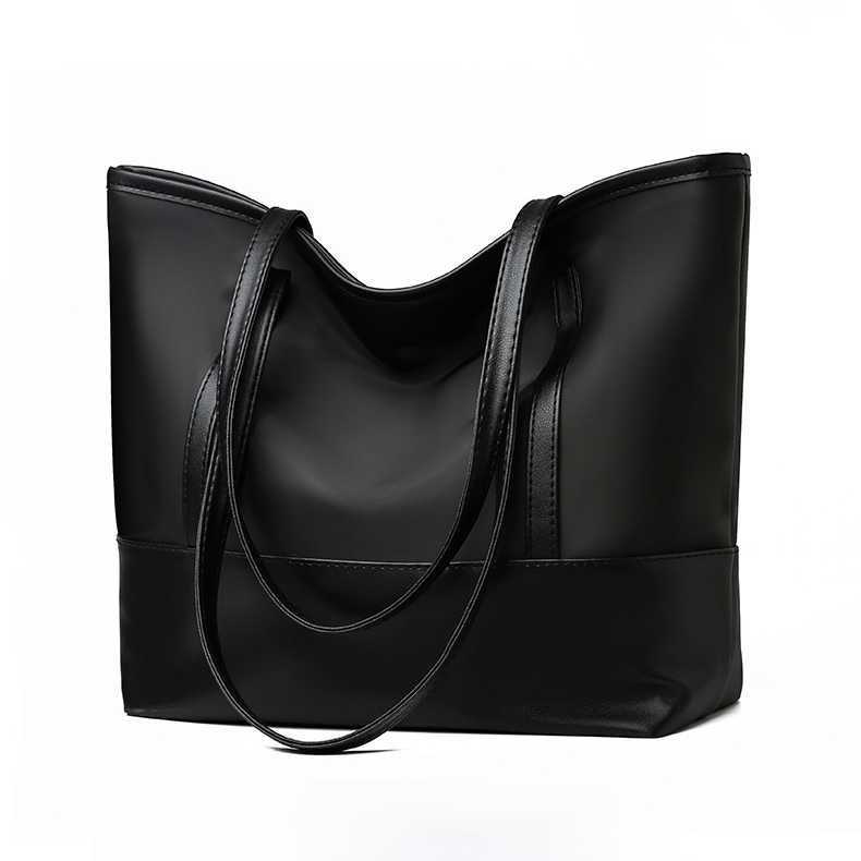Black Oxford Zipper Detail Tote Bag