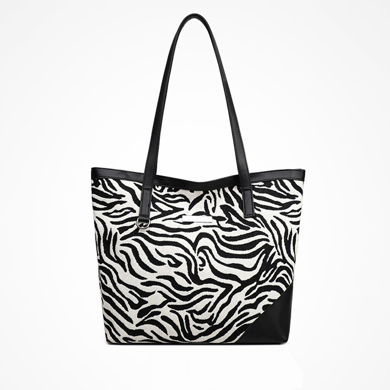 Oxford Black Zebra Print Tote Bag