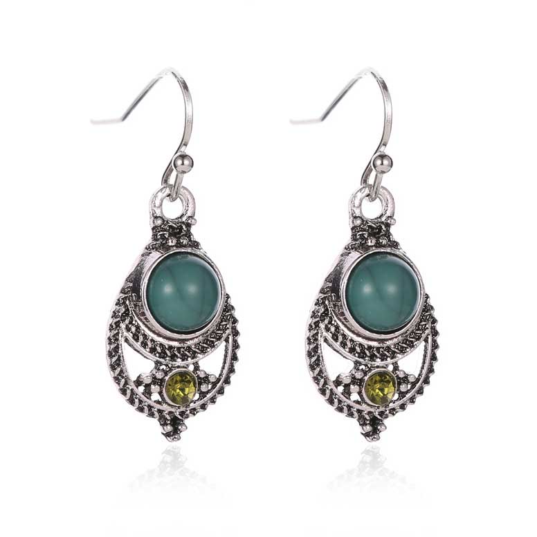 Turquoise Detail Hollow Out Bohemia Design Earrings