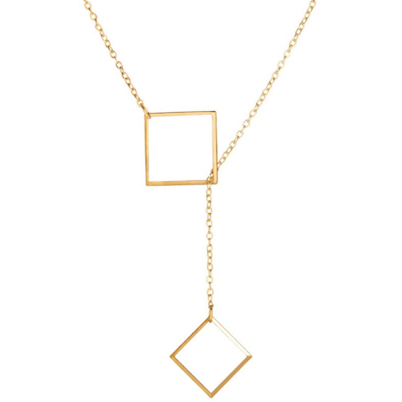 Metal Detail Gold Geometric Design Necklace
