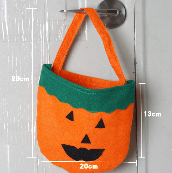 Halloween Pumpkin Design Orange Open Candy Bag