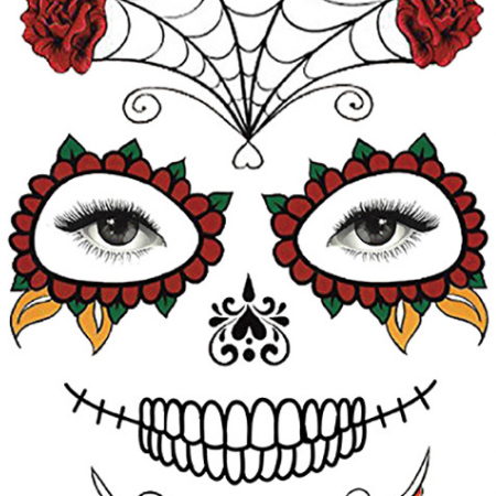 Halloween Red Cobweb Design Tattoo Sticker