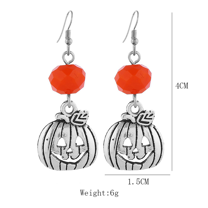 Halloween Pumpkin Orange Hollow Out Earrings