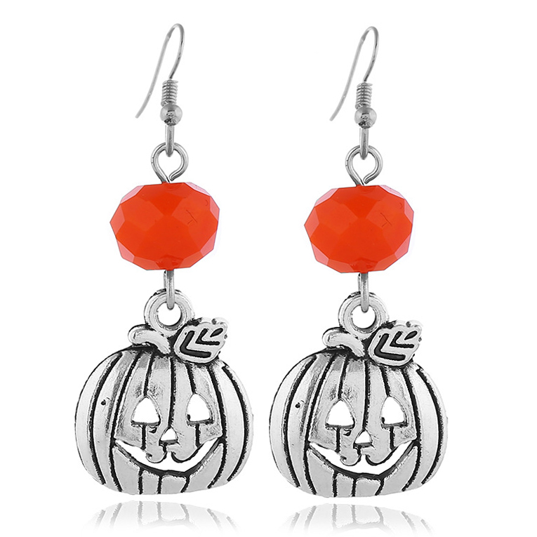 Halloween Pumpkin Orange Hollow Out Earrings