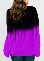 Long Sleeve Ombre Lace Up Sweatshirt